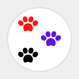 blue red black dog paws design Magnet